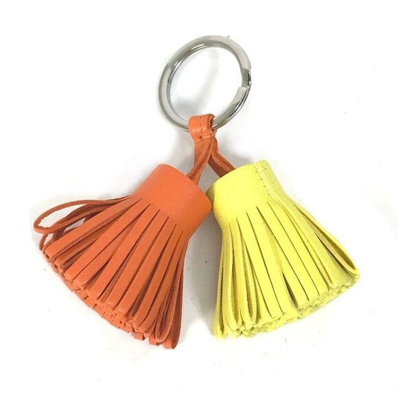 HERMES Carmen Unodos Fringe key ring Key Holder Anyo Miro Orange - Picture 1 of 10